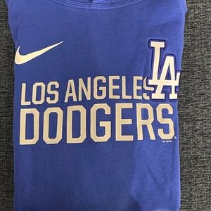 Blue LA Dodgers hoodie.